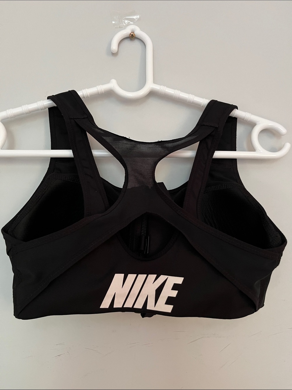 Nike Black Sports Bra with White Logo Racerback